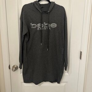 Bebe Sport Charcoal Gray Hoodie Sweater Dress. Sz M. Like new!